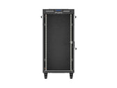 Szafa instalacyjna Rack Lanberg stojąca 19" 24U 600x800 czarna drzwi przeszklone LCD (Flat Pack) v2