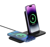 Ładowarka indukcyjna bezprzewodowa GoGEN CHST303B 15W 1x USB-C ze stojakiem czarna