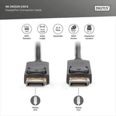 Kabel DisplayPort DIGITUS z zatrzaskami 1080p 60Hz FHD Typ DP/DP M/M czarny 15m