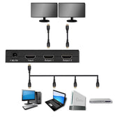 Rozdzielacz aktywny Qoltec Splitter 2 x HDMI 4K x 2K | 3.4Gb/s
