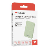 Powerbank Verbatim Charge 'n' Go Essentials Magnetic Wireless 5000mAh USB-C PD 3.0 Green