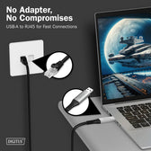 Kabel adapter DIGITUS USB-A – RJ45 Kat. 6A S/FTP, 1 Gbit/s, USB 3.2 Gen1, LSZH, 2m