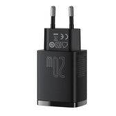 Ładowarka sieciowa Baseus Compact 20W szybka, z gniazdem USB QC3.0 oraz USB-C PD 3.0