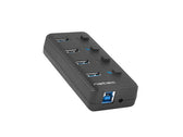 Hub USB Natec 4x USB 3.0 Mantis 2 z włącznikiem + zasilacz