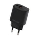 Ładowarka sieciowa Beline 20W 1xUSB-C + 1xUSB PD 3.0 QC 3.0 bez kabla - czarna