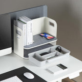 Organizer biurkowy z szufladą i ładowarką bezprzewodową Ergo Office, biały, max. 10kg, ER-441