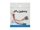 Kabel zasilający Lanberg Molex(M) -> 2x SATA(F) 0,15m