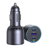 Ładowarka samochodowa Ugreen EC703 1x USB + 2x USB-C 75W 5A - czarna