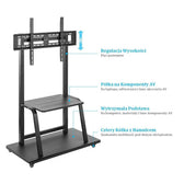 Stojak mobilny Manhattan 37''-100'', 150kg półka AV