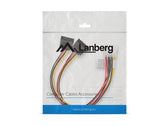 Kabel zasilający Lanberg Molex(M) -> 2x SATA(F) 0,3m