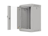 Szafa instalacyjna Rack Lanberg Wisząca 10" 9U 300x300 Drzwi Przeszklone (flat pack) Szara