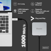 Kabel adapter DIGITUS USB-A – RJ45 Kat. 6A S/FTP, 1 Gbit/s, USB 3.2 Gen1, LSZH, 2m