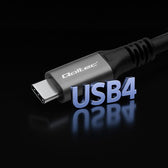 Kabel USB4 Qoltec USB-C PD 240W | Thunderbolt 3/4 | 4K | 40Gb/s | 1m | Czarny