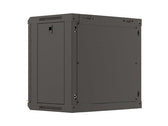 Szafa instalacyjna Rack wisząca 19" 9U 540x350 czarna Drzwi przeszklone Lanberg (flat pack)
