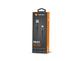 Kabel USB 2.0 Type-C(M) - AM 1m oplot czarny led Natec Prati