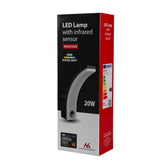 Lampa LED z czujnikiem ruchu Maclean MCE512 GR, czujnik ruchu PIR, kolor szary, 20W, IP65, 2000lm, barwa neutralna biała (4000K)