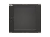 Szafa instalacyjna Rack wisząca 19" 9U 540x350 czarna Drzwi przeszklone Lanberg (flat pack)