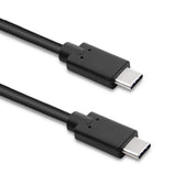 Kabel USB Qoltec 3.1 typ C męski | USB 3.1 typ C męski | 3m | Czarny