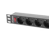 Listwa zasilająca Lanberg do RACK 1U 16A PDU 9x Schuko 3m czarna
