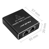 Switch niezarządzalny Qoltec mini rozdzielacz splitter 1x2 port RJ45 | 1000Mbps | USB-C | Aluminium