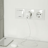Ładowarka sieciowa Qoltec 45W GaN | 5-20V | 1.5-3A | 1xUSB-C PD | 1xUSB QC 3.0 | Biała