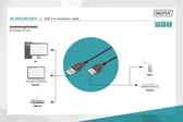 Kabel połączeniowy DIGITUS AK-300130-030-S USB2.0 Canon USB A/miniUSB B 3m
