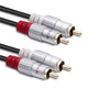 Kabel Qoltec 2xRCA męski / 2xRCA męski | 2m | Czarny