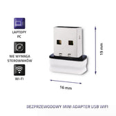 Adapter Qoltec Mini Wi-Fi USB 150Mbps