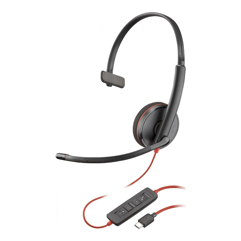 Słuchawki przewodowe Poly Blackwire 3210 Monaural USB-C Headset + USB-C/A Adapter (Bulk)