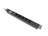 Listwa zasilająca Lanberg Rack PDU 19" 1U 16A 5x 230V Schuko 2m Czarna