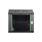 Szafa sieciowa wisząca jednosekcyjna DIGITUS Dynamic 19" 9U, 600x450, drzwi szyba, czarny, niezmontowana, 60kg