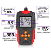 Tester cyfrowy Qoltec akumulatora z wyświetlaczem LCD | 12V | 24V | 3Ah-200Ah