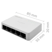 Switch niezarządzalny Qoltec przełącznik sieciowy 5 x port RJ45 | 100Mbps | Fast Ethernet | LAN