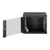 Szafa sieciowa wisząca jednosekcyjna DIGITUS Dynamic 19" 9U, 600x450, drzwi szyba, czarny, niezmontowana, 60kg
