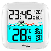 Stacja pogodowa GreenBlue GB216 z termometrem basenowym, zasięg 60m, czujnik pływający, temperatura, godzina, kalendarz, DCF