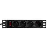 Listwa zasilająca PDU Netrack 10'' 1U, 230V/16A, 4xE, ALU