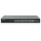 Switch zarządzalny Intellinet 24x 10/100/1000 Mbps PoE+ 370W+4x uplink Combo RJ45/SFP VLAN Rack 19"