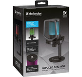 Mikrofon przewodowy Defender IMPULSE GMC 600 ze statywem STREAM strumieniowy RGB USB