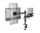 Uchwyt biurkowy DIGITUS podwójne ramię na 1xLCD 32" 4kg, 1xNotebook 15,4" 9kg