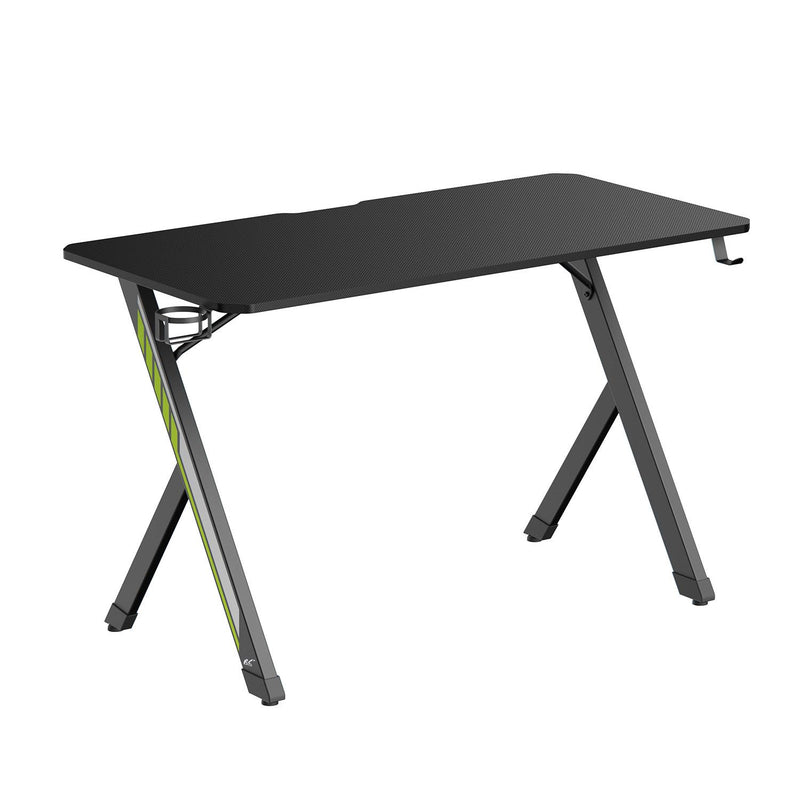 Biurko gamingowe NanoRS RS101, czarne z uchwytem na słuchawki i kubek, max. 75kg, wymiary 1200x600x750mm