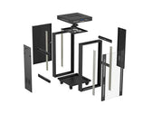 Szafa instalacyjna Rack Lanberg stojąca 19" 24U 600x600 czarna drzwi przeszklone LCD (flat pack) V2
