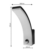 Lampa LED z czujnikiem ruchu Maclean MCE512 B, czujnik ruchu PIR, kolor czarny, 20W, IP65, 2000lm, barwa neutralna biała (4000K)