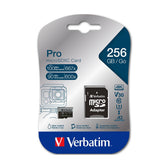 Karta pamięci Micro SDXC Verbatim Pro U3 256GB (100/90 MB/s) Class 10 U3 V30 + adapter