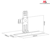 Uchwyt na klawiaturę Maclean MC-756 VESA 75x75 oraz 100x100 dodatek do uchwytów monitora