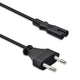 Kabel zasilający Qoltec IEC C7 | CEE 7/16 | 2*0.75mm2 | 1m