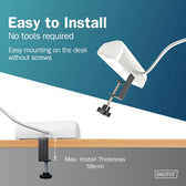 Listwa zasilająca biurkowa DIGITUS 3 gniazda Schuko, 2x USB-A (2x 12W), 1x USB-C (30W) z zaciskiem na blat, kabel 1,5m, biała