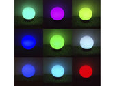 Lampa solarna GreenBlue GB124 wolnostojaca ogrodowa - kula 20x20x53cm, kolorowy LED