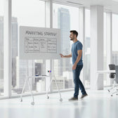 Tablica mobilna suchościeralna Ergo Office ER-306, orientacja pozioma, biała, jednostronna, z półką, wymiary tablicy 1190x790mm
