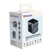 Adapter podróżny Verbatim UTA-03 globalny 1xUSB-C PD 30W QC 18W, 1xUSB-C 15W, 2xUSB-A 12W