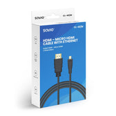 Kabel HDMI - micro HDMI Savio CL-40/M 2m czarny, złote k. v1.4